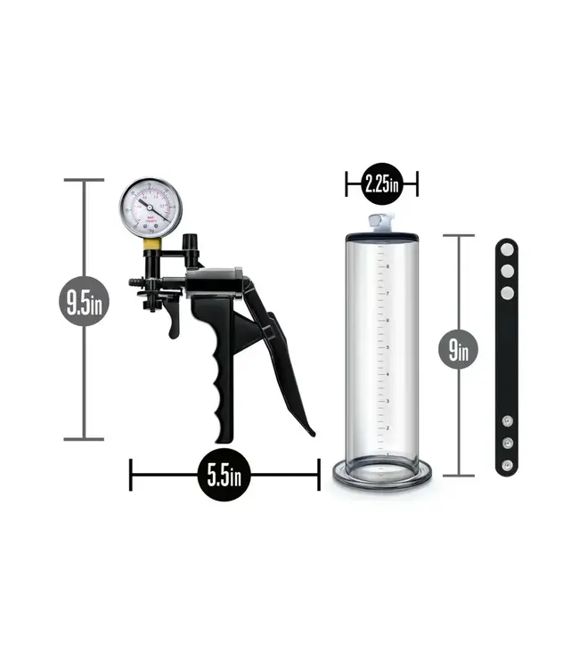 Performance VX8 Premium Penis Pump System with Silicone Cock Strap Clear
