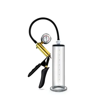 Blushnovelties Performance VX6 Vacuum Penis Pump with Brass Pistol & Pressure Gauge Clear