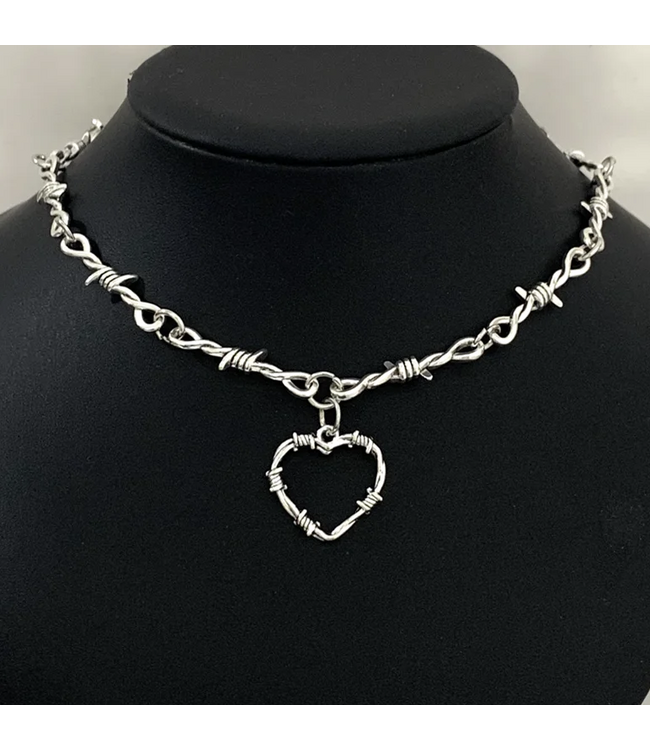 Wire Brambles Heart Necklace