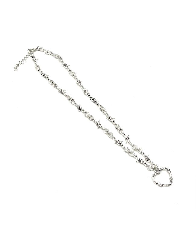 Wire Brambles Heart Necklace