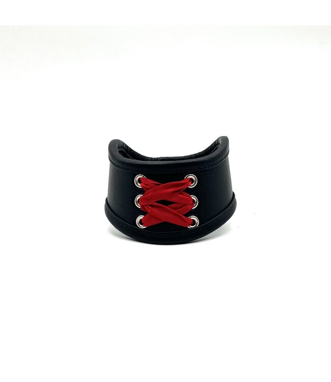 Red Laced Leather Posture Collar