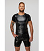 Black Wetlook t-shirt with snake sleeves