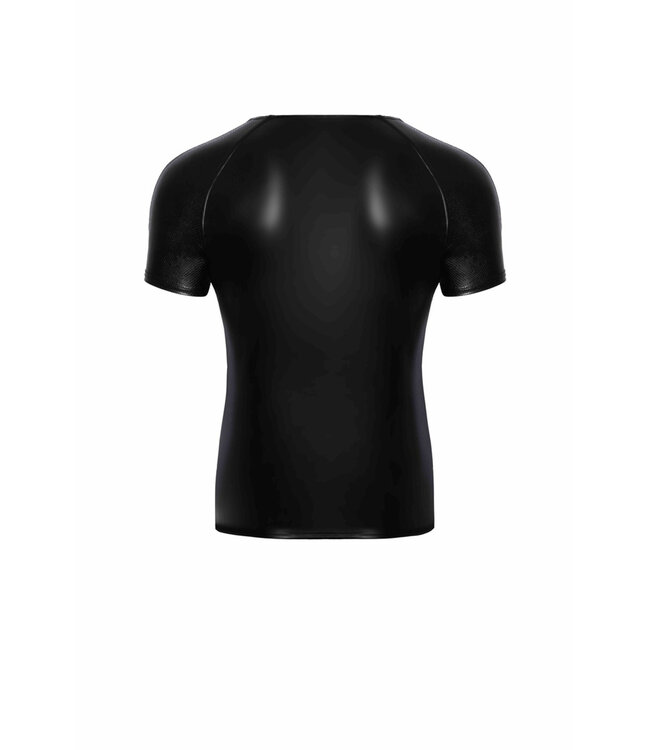 Black Wetlook t-shirt with snake sleeves
