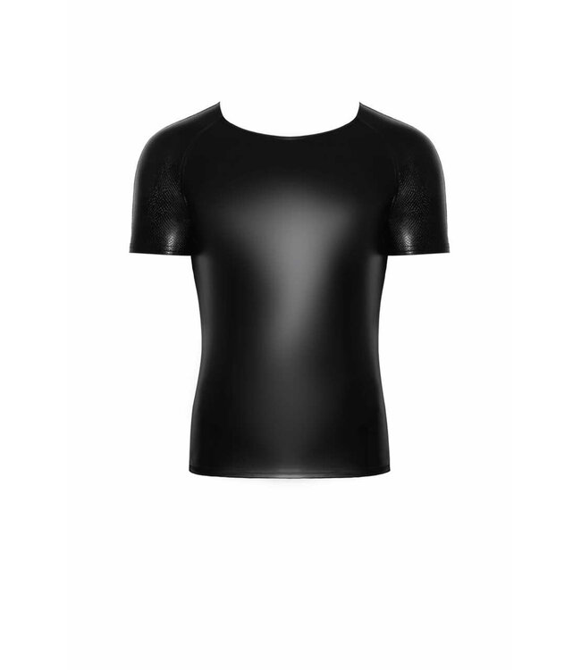 Black Wetlook t-shirt with snake sleeves