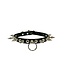 Leather O-Ring Spike Choker with Studs