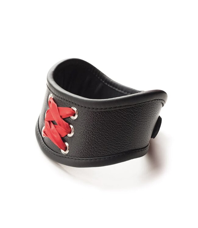 Red Laced Leather Posture Collar
