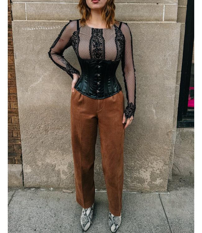 Faux Leather Steel Boned Corset