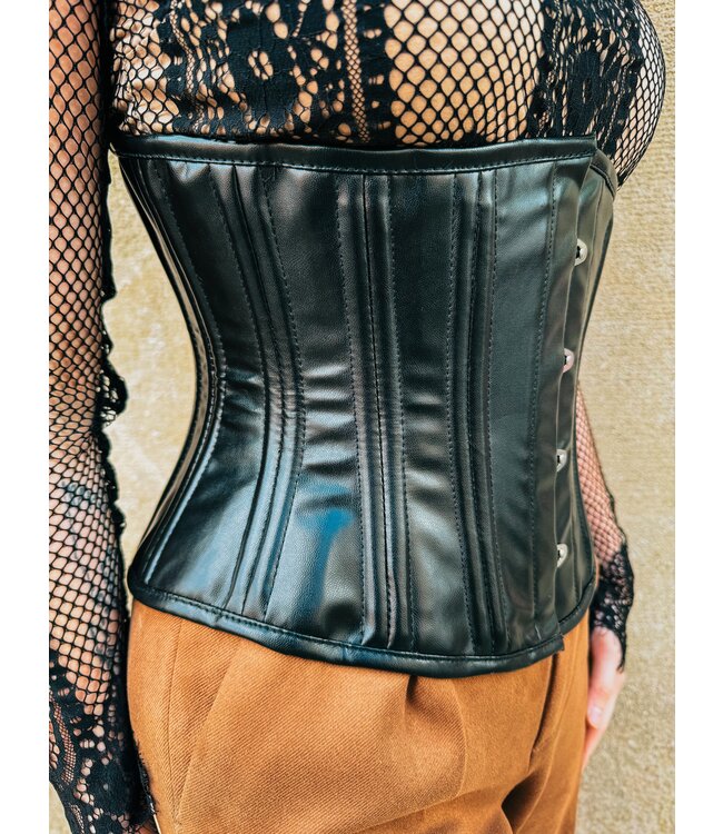 Faux Leather Steel Boned Corset