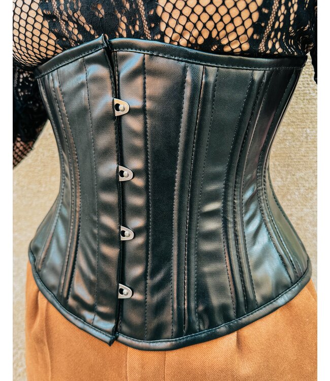 Faux Leather Steel Boned Corset