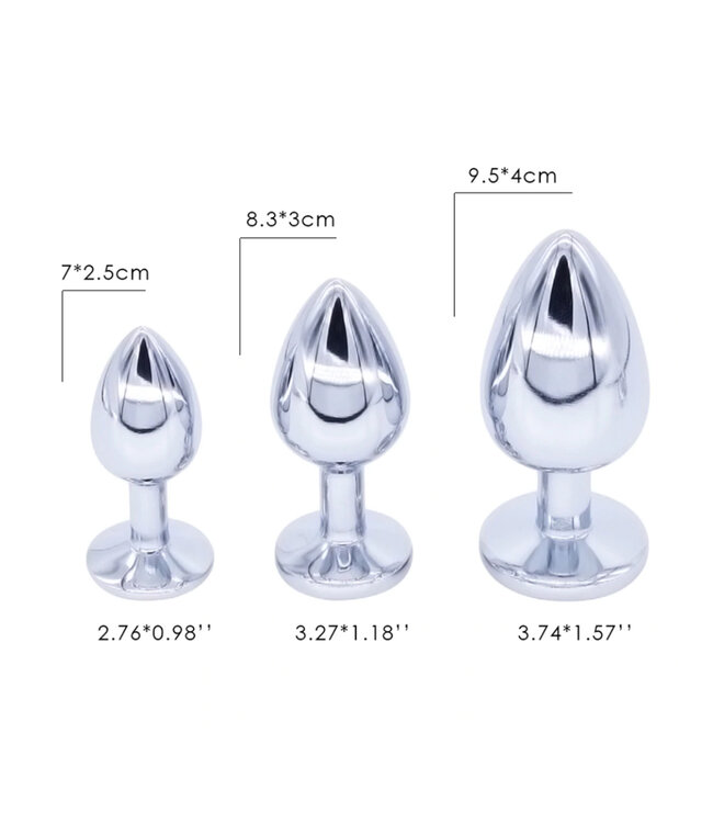Medium Stainless Steel Jewel Butt Plug