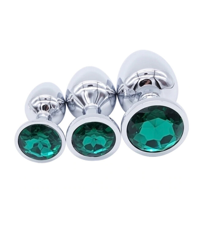 Medium Stainless Steel Jewel Butt Plug