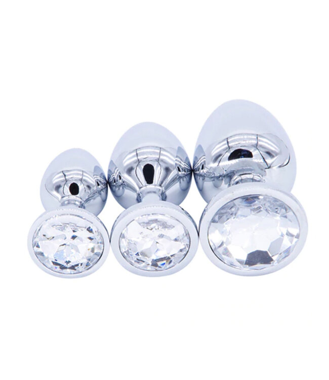 Medium Stainless Steel Jewel Butt Plug