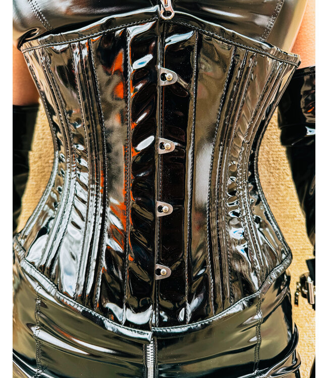 Shiny Vinyl Corset with Steel Boning