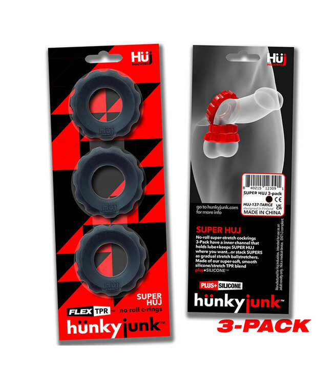 Hunkyjunk SuperHuj | 3-Pack  Stretchy Cockrings