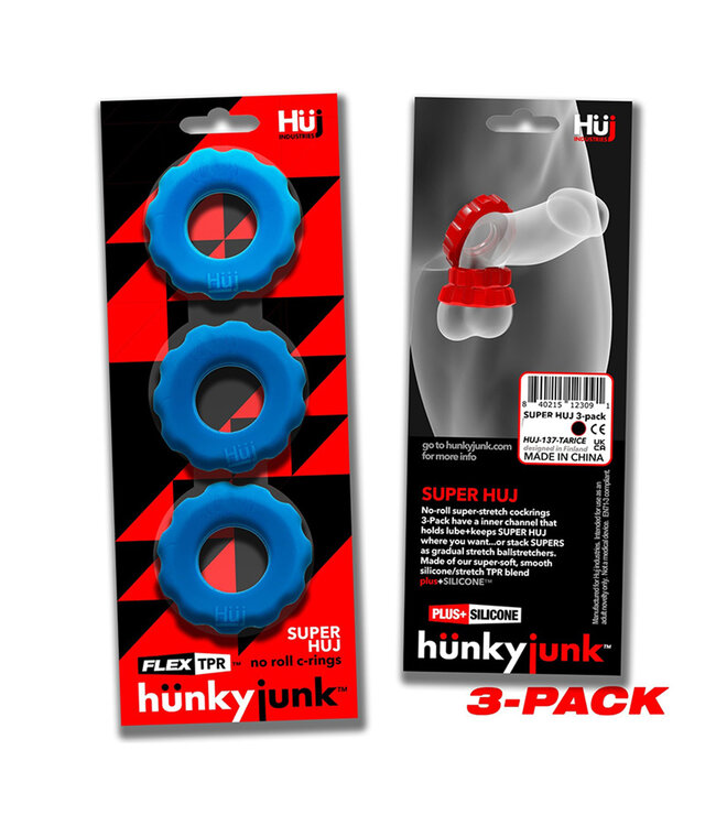 Hunkyjunk SuperHuj | 3-Pack  Stretchy Cockrings