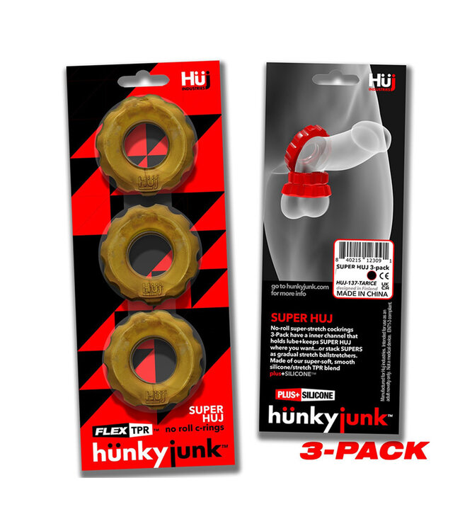 Hunkyjunk SuperHuj | 3-Pack  Stretchy Cockrings