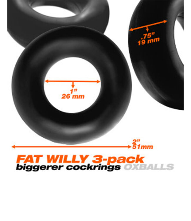 OxBalls FAT WILLY Cock Rings | Thick Non-Roll Silicone Rings