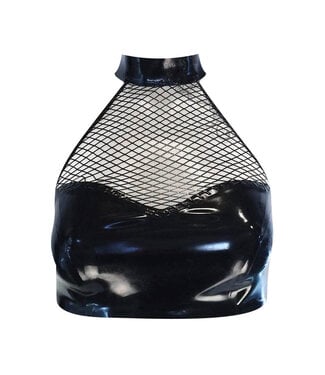 VexClothing Latex Fishnet Halter  Crop Top