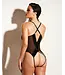 Finesse Soft Cup Open Back Vinyl and Mesh Teddy