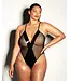 Finesse Soft Cup Open Back Vinyl and Mesh Teddy
