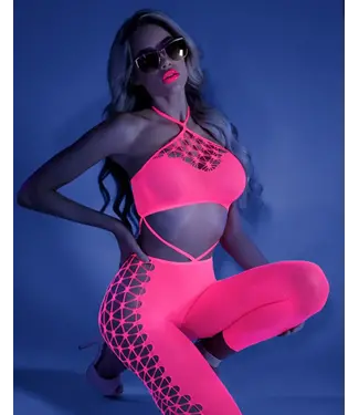 fantasy lingerie Glow Own The Night Cropped Cut-Out Halter Bodystocking