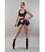 Black Vinyl Basque Skirt