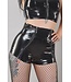 Black Vinyl High Waisted Shorts