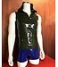 Olive Green Latex Sleeveless Zip Up Hoodie