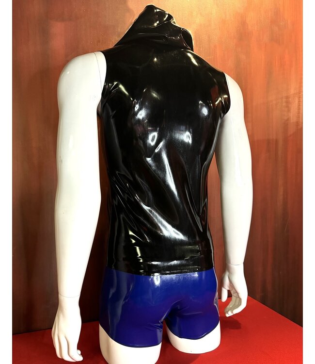 Olive Green Latex Sleeveless Zip Up Hoodie