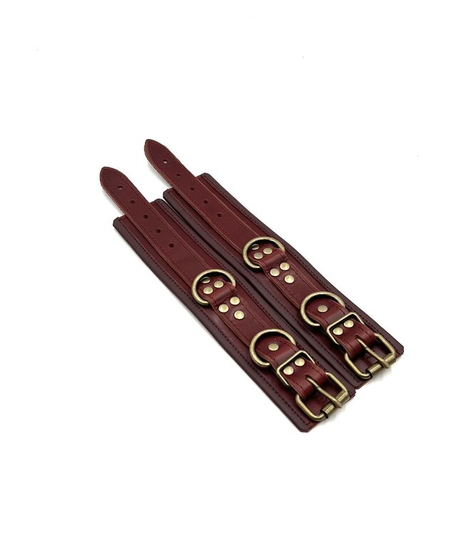 Brassware Leather Wrist Restraints D-Ring