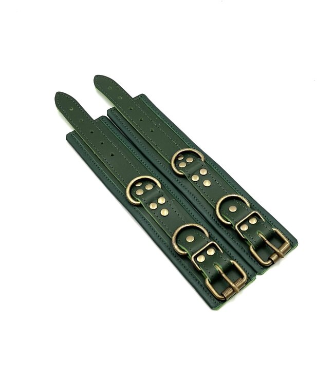 Brassware Leather Wrist Restraints D-Ring