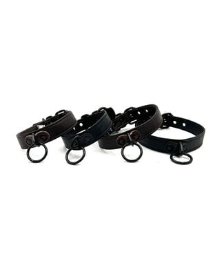 KOOKIE INT'L Leather Collar With Black Hardware