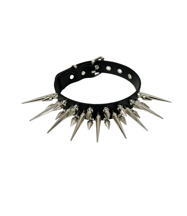Heavy Goth Three row spiked Choker