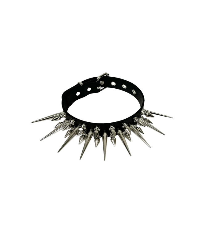 Heavy Goth Three row spiked Choker