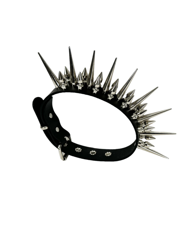 Heavy Goth Three row spiked Choker