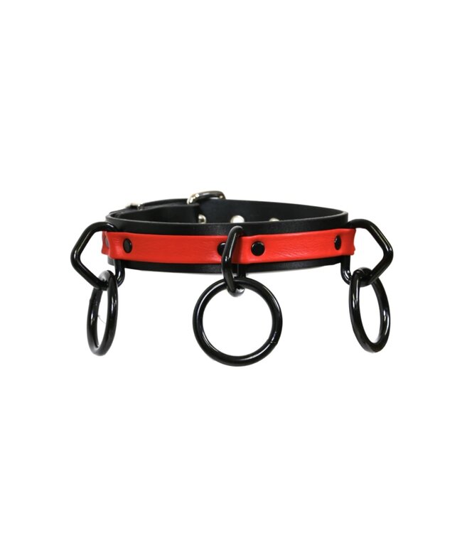 Bondage collar with black loops