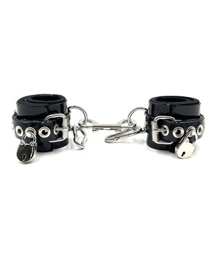 Axovus LLC Locking Lined PVC Wrist Bondage Cuffs