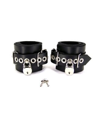 Axovus LLC Locking Leather Ankle Bondage Cuffs