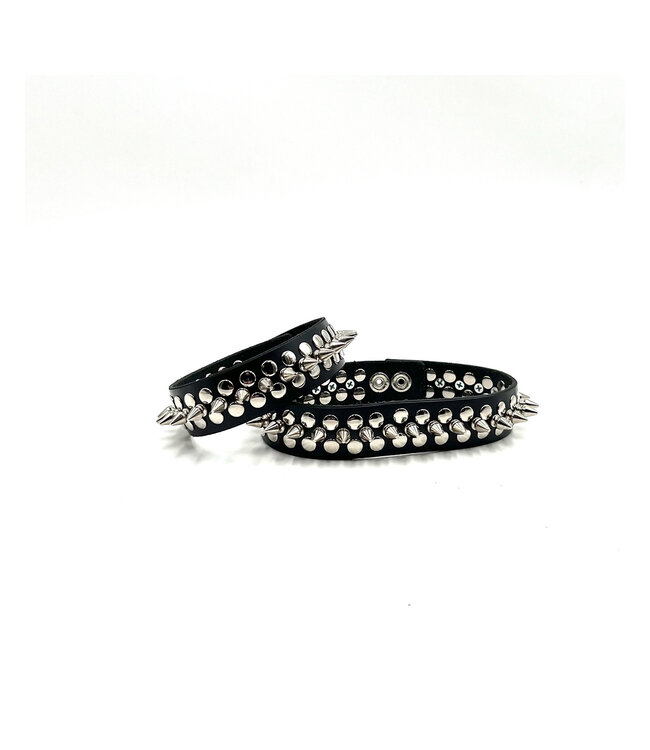 Metal Punk 1/2 Spiked Leather Choker