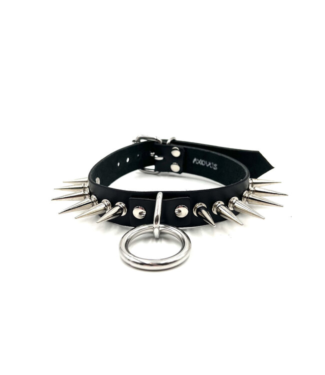 Spike Sub Leather Bondage Collar