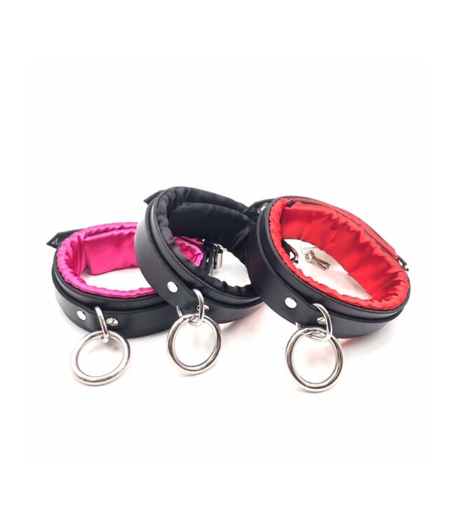 Locking Black Satin Padded Collar