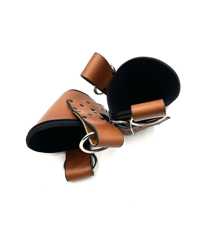 Padded Leather Ankle Suspension Cuffs