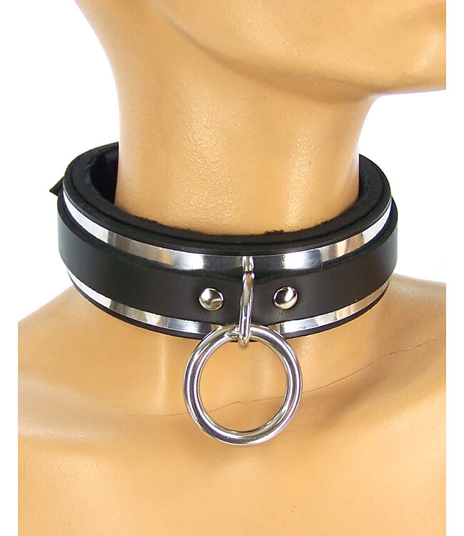 Lined Metal Band Bondage Collar