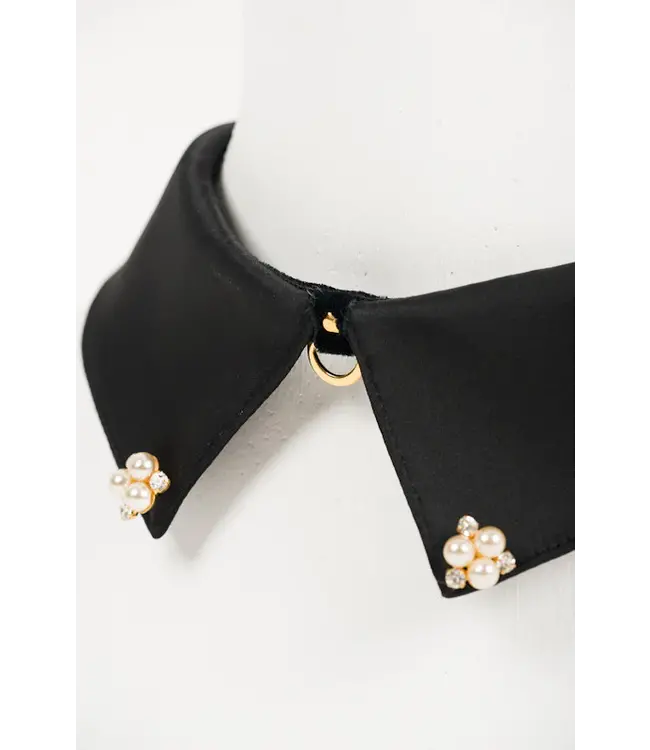 Noir Satin Collar & Leash | Luxury Kink