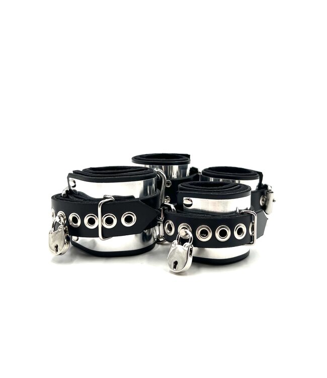 Metal Band Locking Wrist and Ankle Cuffs