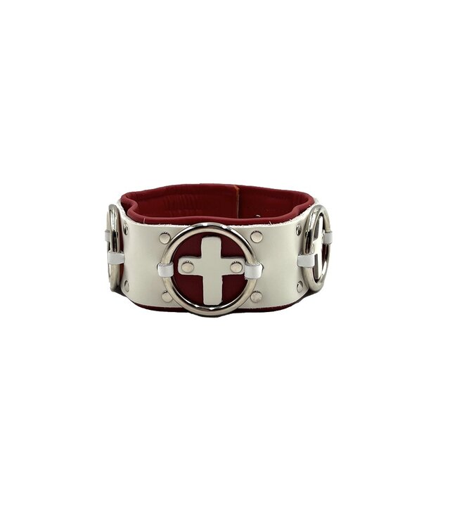 Red Cross Bondage Collar