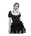 Cross Print Victorian Collar Shirt