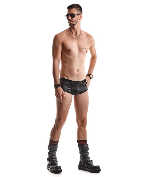 Men's Fetish black shorts with zipper