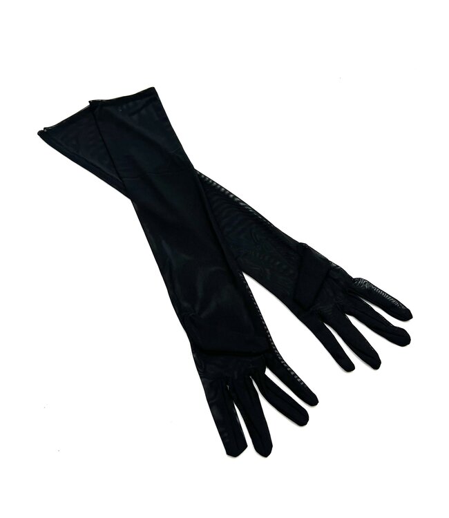 Opera  Sheer Black Gloves