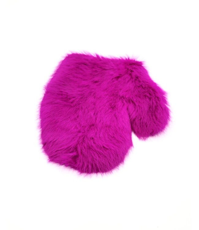 Leather and Rabbit Fur Spanking Mitt